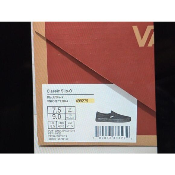 Vans Classic Slip-On - Black/Black - Size 7.5 US - Picture 2 of 9